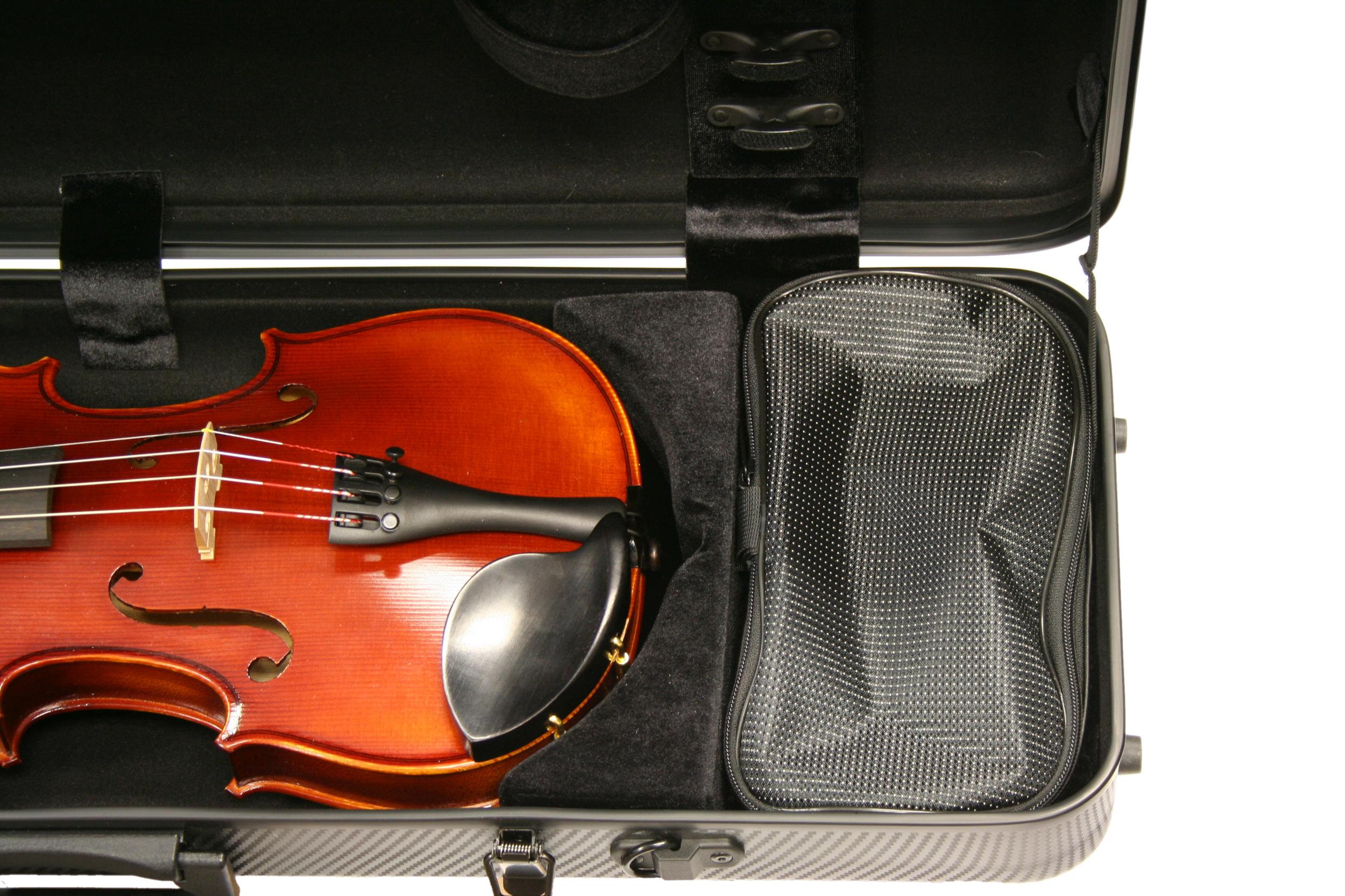 PURE by GEWA Violin Case, Polycarbonate 2.4, Oblong, Black/Black w/Subway Handle - - alt view 3