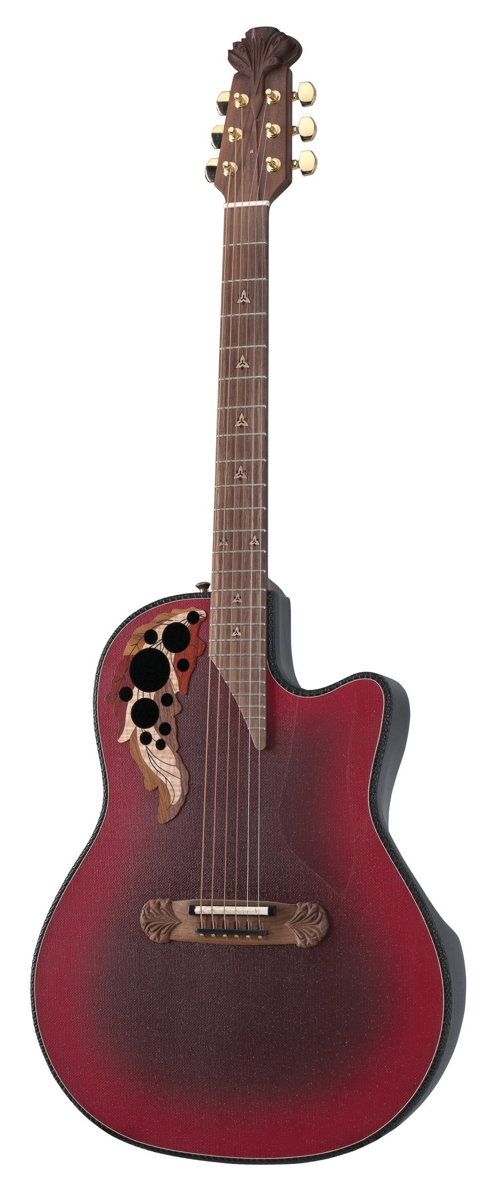 Adamas I E-Acoustic Guitar 2087GT-2, Reverse Red Burst w/case - - alt view 1