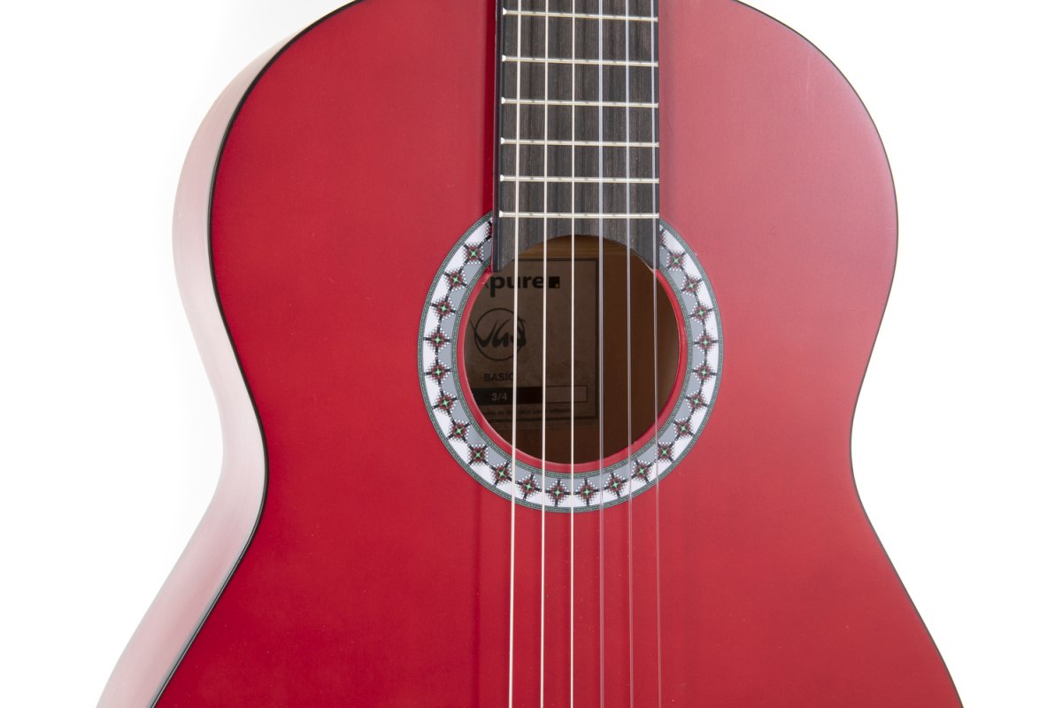 GEWA Basic Classical Guitar 3/4 Transparent Red - - alt view 3