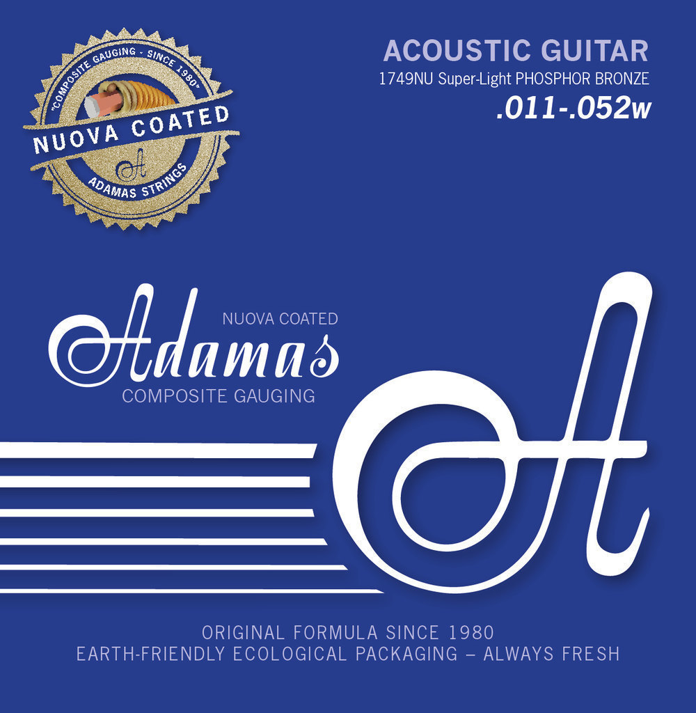 Adamas Acoustic Guitar String Set, Nuova phosphor bronze, 1749NU, SL 11-52
