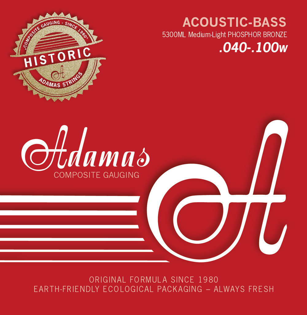 Adamas Acoustic Bass String Set, Phosphor Bronze, 5300ML, Med-L