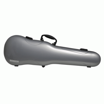 GEWA Violin Case, Air 1.7, Shaped, 4/4, Metallic Silver/Black, High Gloss, w/Subway Handle