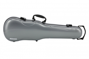GEWA Violin Case, Air 1.7, Shaped, 4/4, Metallic Silver/Black, High Gloss, w/Subway Handle