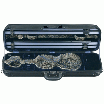 GEWA Violin Case, Venetian, Oblong, 4/4, Black/Ocean Dark Blue