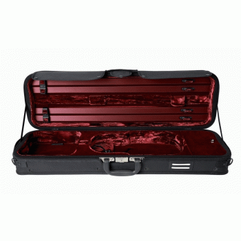 GEWA Violin Case, Strato Deluxe, Oblong, 4/4, Black/Burgundy