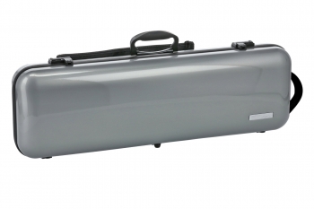 GEWA Violin Case, Air 2.1, Oblong, 4/4, Metallic Silver/Black, High Gloss, w/Subway Handle