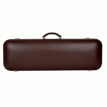 GEWA Violin Case, Jaeger Prestige Leather, Oblong, 4/4, Burgundy Calf Leather/Silver Grey
