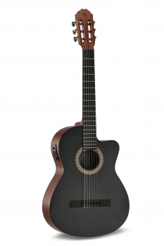 Caballero Stage by MR Flamenco Guitar with Preamp 4/4, Black Matte Top