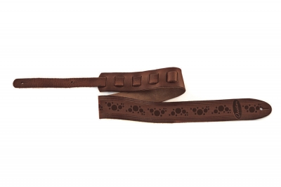 Ovation Guitar Premium Leather Strap Signature Epaulet Chocolate
