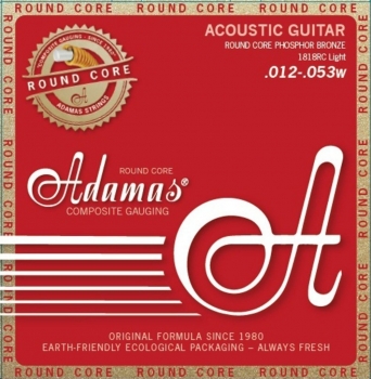 Adamas Acoustic Guitar String Set, Reissue Phosphor Bronze Round Core, 1818RC, L 12-53