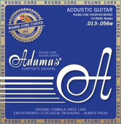 Adamas Acoustic Guitar String Set, Nuova Phosphor Bronze coated round core, Medium 13-56