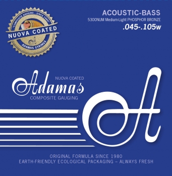 Adamas Acoustic Bass String Set, Nuova, 5300NU-ML, Med-L
