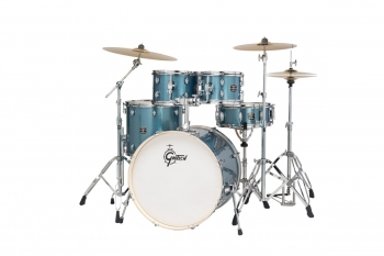 GE4E825BS Gretsch Energy 5-pc Drum Kit, With Hardware, Cymbals, Blue Sparkle