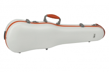 PURE by GEWA Violin Case, Polycarbonate Fun, Shaped, White/Orange, w/Subway Handle