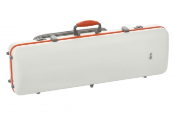 PURE by GEWA Violin Case, Polycarbonate Fun, Oblong, White/Black w/Subway Handle