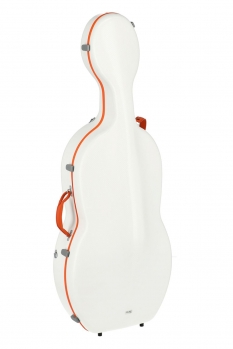 PURE by GEWA Cello Case, Polycarbonate Fun, White/Orange