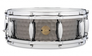 S1-0514 Gretsch Full Range 5x14" Metal Snare Drum, Hammered Black Steel