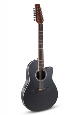 Applause E-Acoustic Guitar AB2412-5S, Black Satin, 12-String