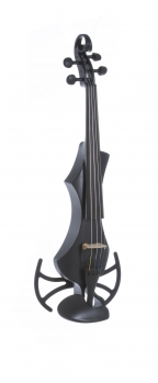 GEWA Novita 3.0 Electric Violin, Black, With Universal Shoulder Rest Adapter