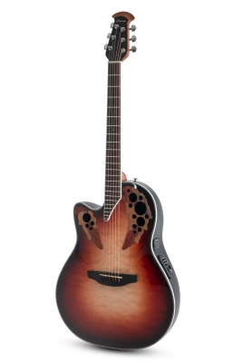 Ovation Celebrity Elite Plus E-Acoustic Guitar CE44LX-1R, Ruby Burst, Lefty