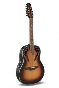 Ovation E-Acoustic Guitar, 1758-1-G, Pro Series Elite, Deep Bowl, Non-Cutaway, 12-string