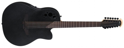Ovation Pro Series Elite TX E-Acoustic Guitar 2058TX-5, Black Textured, 12-String
