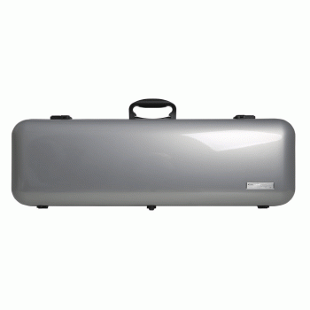 GEWA Violin Case, Air 2.1, Oblong, 4/4, Metallic Silver/Black, High Gloss, w/Subway Handle