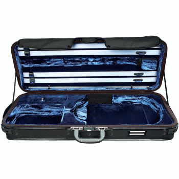 GEWA Viola Case, Strato Deluxe, Oblong, Adjustable 36-42.5cm Body, Black/Dark Blue