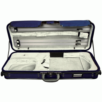 GEWA Viola Case, Strato Deluxe, Oblong, Adjustable 36-42.5cm Body, Dark Blue/Silver