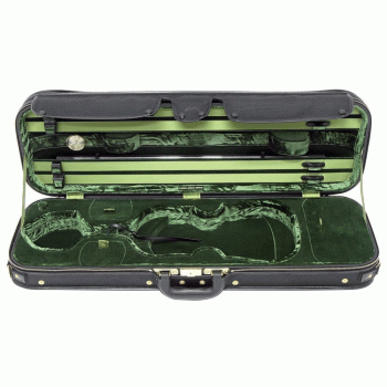 GEWA Violin Case, Jaeger Prestige, Oblong, 4/4, Carbon-Optic Black/Green