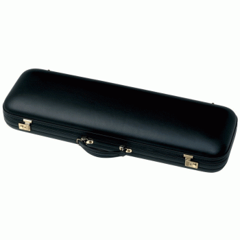 GEWA Violin Case, Jaeger Prestige Leather, Oblong, 4/4, Black Calf Leather/Burgundy