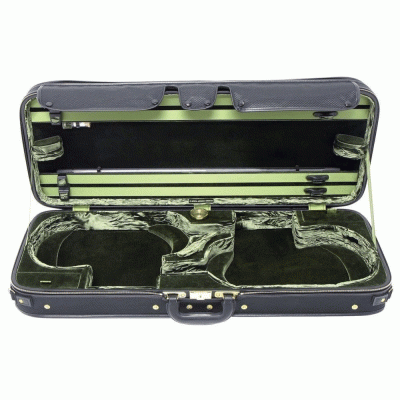 GEWA Double Case, Violin, Jaeger Prestige, 4/4, Carbon-Optic Black/Green