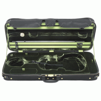 GEWA Viola Case, Jaeger Prestige, Oblong, Custom Size, Carbon-Optic Black/Green