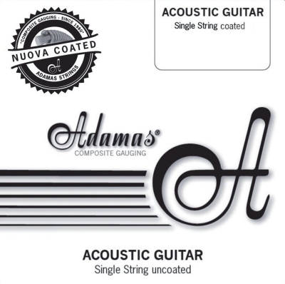 Adamas Acoustic Guitar String Singles, Nuova coated plain steel.018&quot;/0.46mm