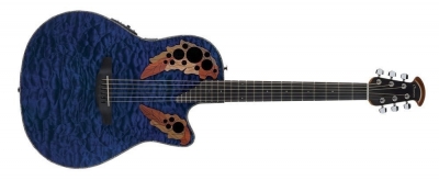 Ovation Celebrity Elite Plus E-Acoustic Guitar CE44P-8TQ, Blue Transparent Quilt