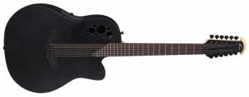 Ovation Pro Series Elite TX E-Acoustic Guitar 2058TX-5, Black Textured, 12-String