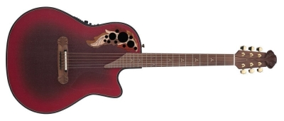 Adamas I E-Acoustic Guitar 2087GT-2, Reverse Red Burst w/case